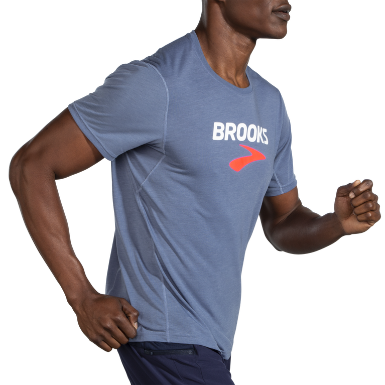 לוגו ברוקס מרחק גרפי שרוולים קצרים Heather Dusk-brooks