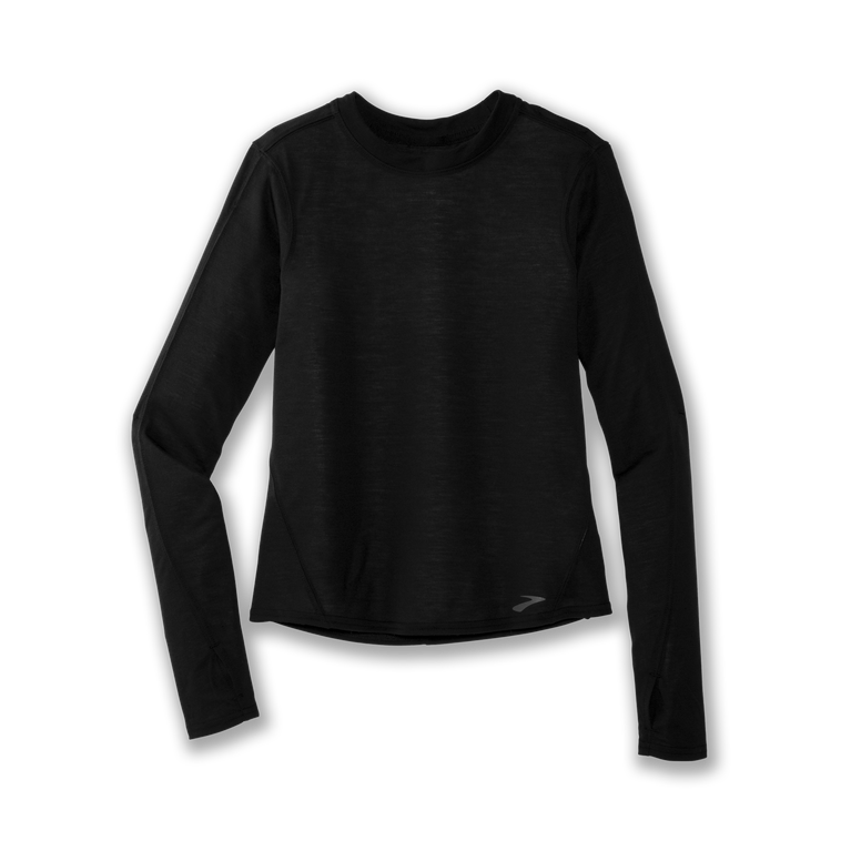 Brooks נשים מרחק שרוול ארוך שחור