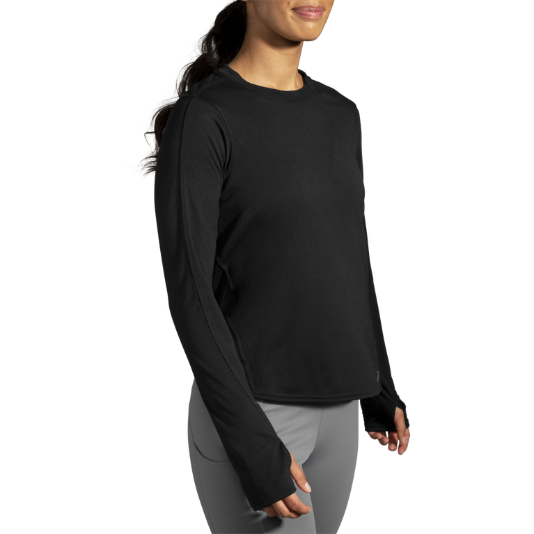 Brooks נשים מרחק שרוול ארוך שחור