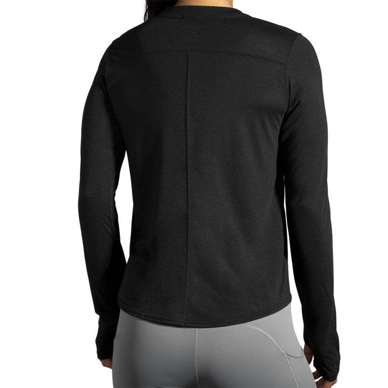 Brooks נשים מרחק שרוול ארוך שחור