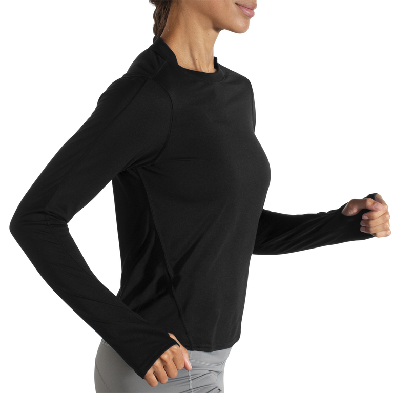 Brooks נשים מרחק שרוול ארוך שחור