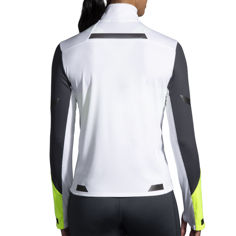 ברוקס פועל גלוי 1/2 Zip לבן-אספלט-חיי לילה