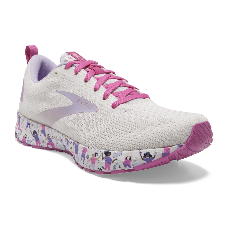 Brooks Revel 4 לבן-לילך-ורוד