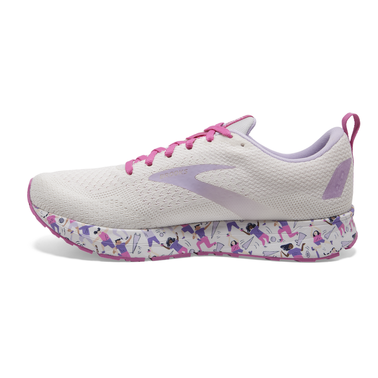 Brooks Revel 4 לבן-לילך-ורוד