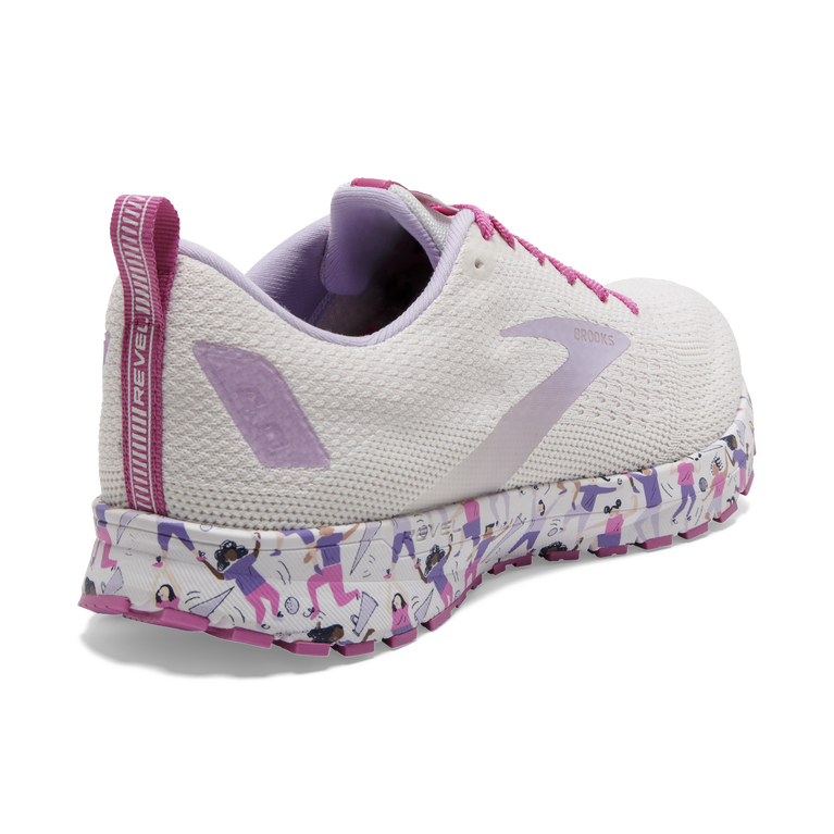 Brooks Revel 4 לבן-לילך-ורוד
