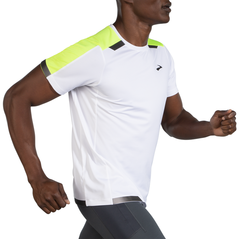 ברוקס מפעילים גלויים שרוולים קצרים לבן-אספלט-חיי לילה