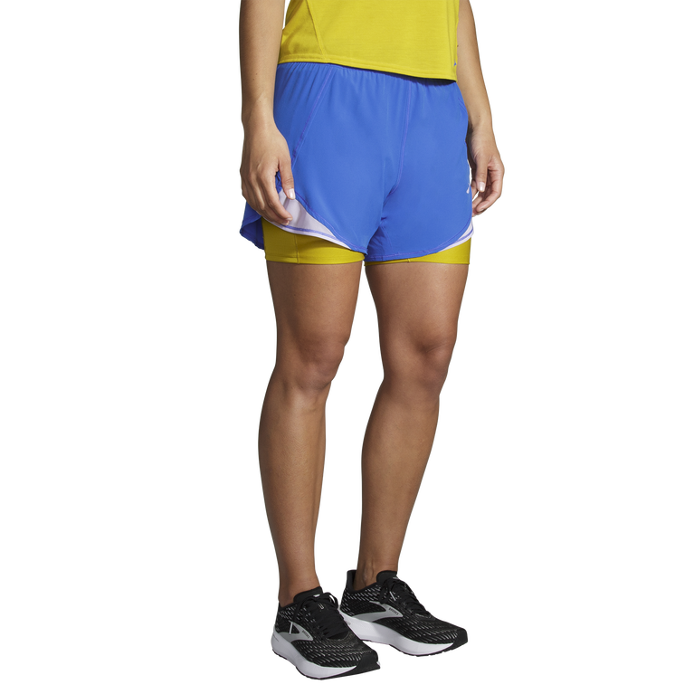 Brooks Chaser 5 אינץ' 2-in-1 שעת כחול-זהב קצרה