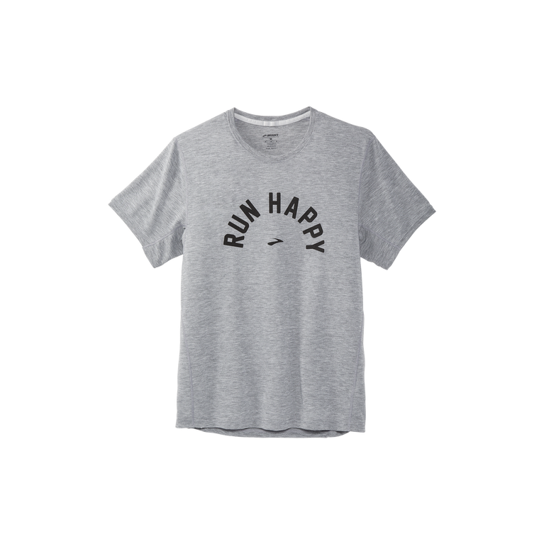 Brooks Distance גרפי שרוול קצר אברש אפר רץ שמח קשת