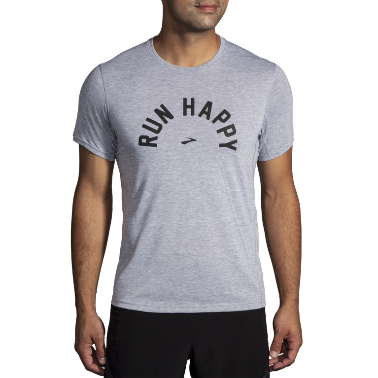 Brooks Distance גרפי שרוול קצר אברש אפר רץ שמח קשת