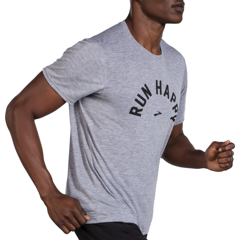 Brooks Distance גרפי שרוול קצר אברש אפר רץ שמח קשת