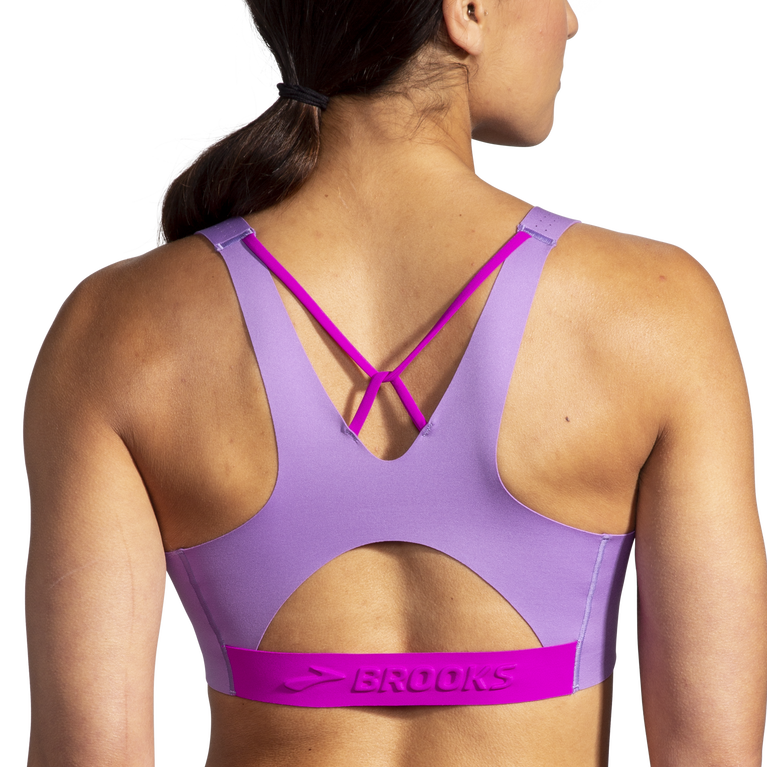 Brooks מעז V Neck Run חזיית Heliotrope-magenta