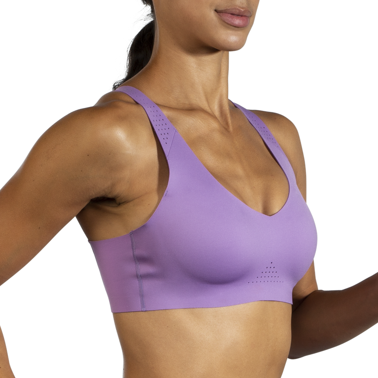 Brooks מעז V Neck Run חזיית Heliotrope-magenta
