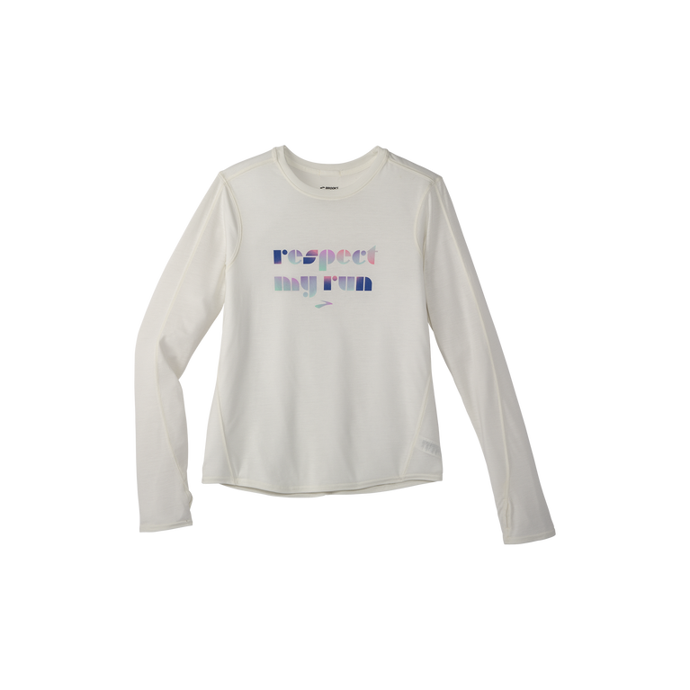 ברוקס להעצים את המרחק שלה גרפי שרוול ארוך אפר כחול-כבד את הריצה שלי