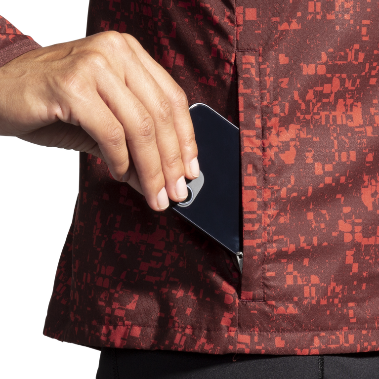 Brooks Canopy Jacket Run Risin Glitch Print