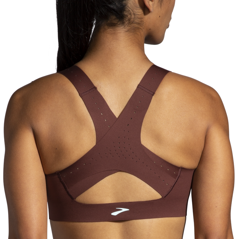 Brooks Dare Zip Run חזיית 2.0 Run צימוק-קרח כחול-נחושת