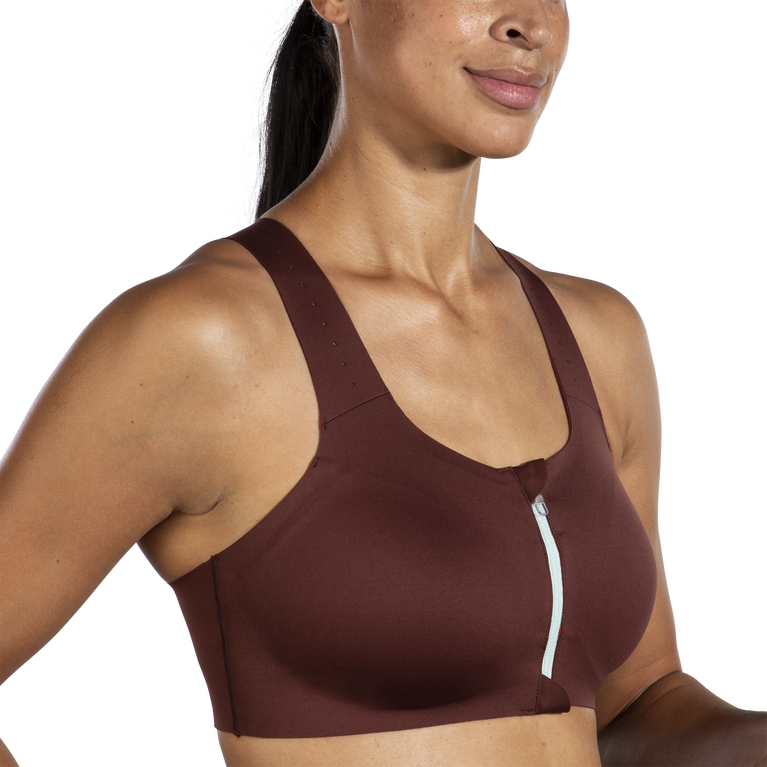 Brooks Dare Zip Run חזיית 2.0 Run צימוק-קרח כחול-נחושת