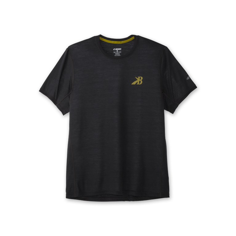 Brooks Distance גרפי שרוול קצר שחור-זהוב-מדליון שעות