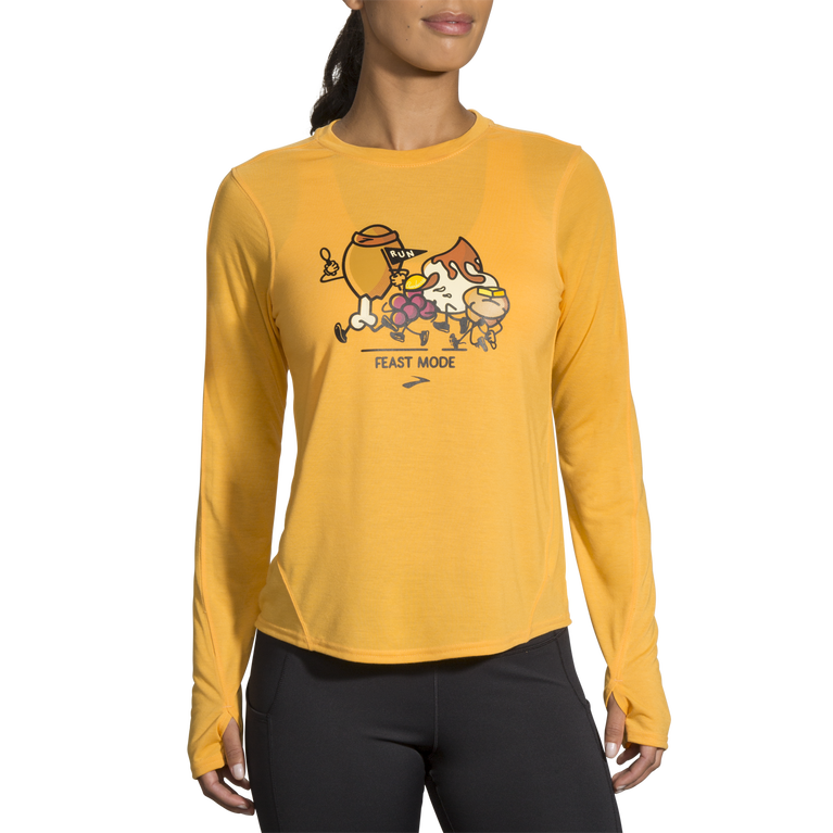 Brooks Trot Happy Distance Graphic Ls נשים סתוונית-משתה מצב