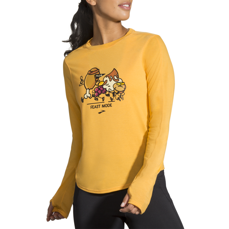 Brooks Trot Happy Distance Graphic Ls נשים סתוונית-משתה מצב