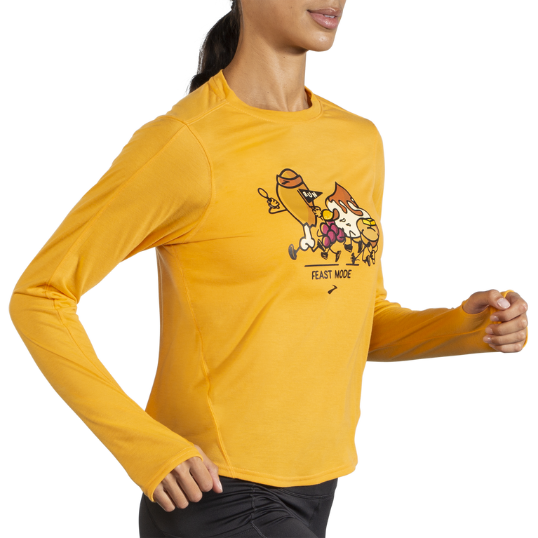 Brooks Trot Happy Distance Graphic Ls נשים סתוונית-משתה מצב