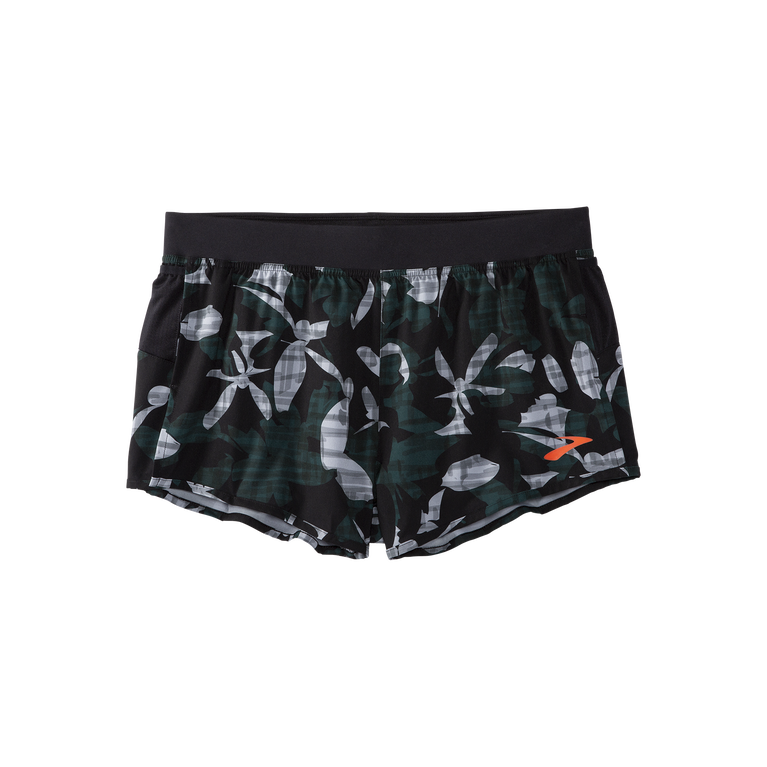 Brooks Sherpa 3 אינץ' מפוצל קצר שחור-ירקן-פרחוני