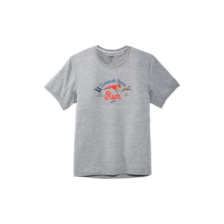 Brooks מרחק גרפי שרוול קצר אברש אפר-כלב ימים