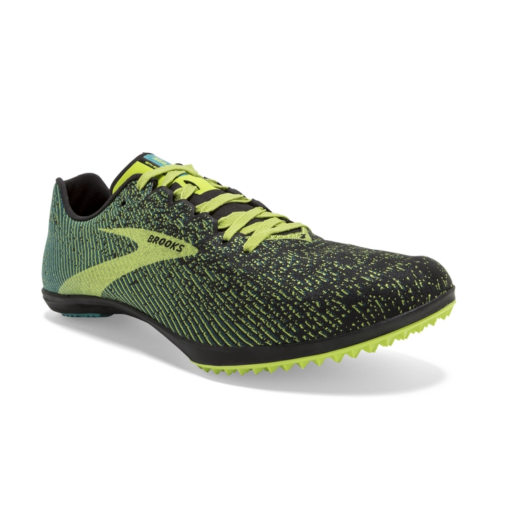 Brooks Mach 19 ללא קוצים שחור-יורה-דשא כחול