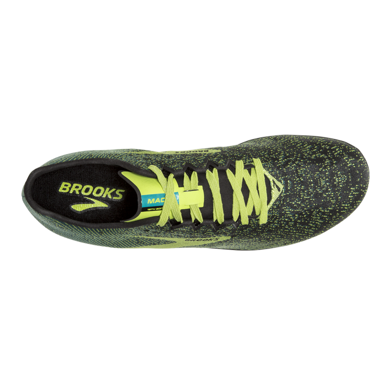 Brooks Mach 19 ללא קוצים שחור-יורה-דשא כחול