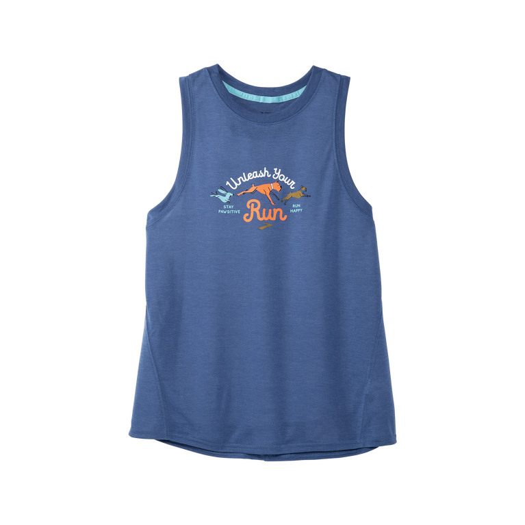 Brooks Distance גרפי טנק אברש כחול אפר-כלב יום