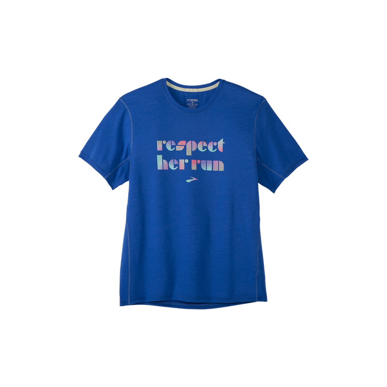 Brooks להעצים את המרחק שלה שרוול קצר כחול-כבד את הריצה שלה