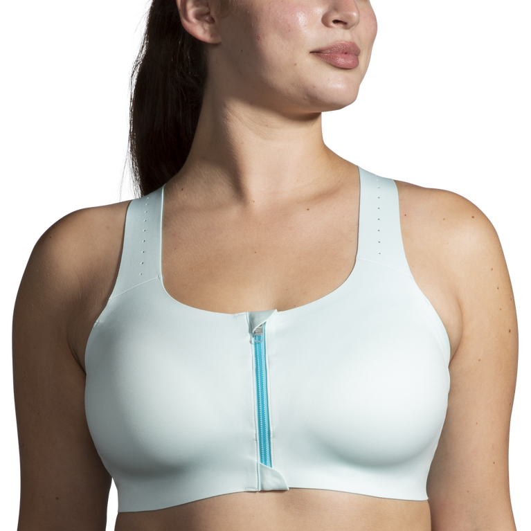 Brooks Dare Zip Run חזיית 2.0 קרח כחול-חי צהבהב