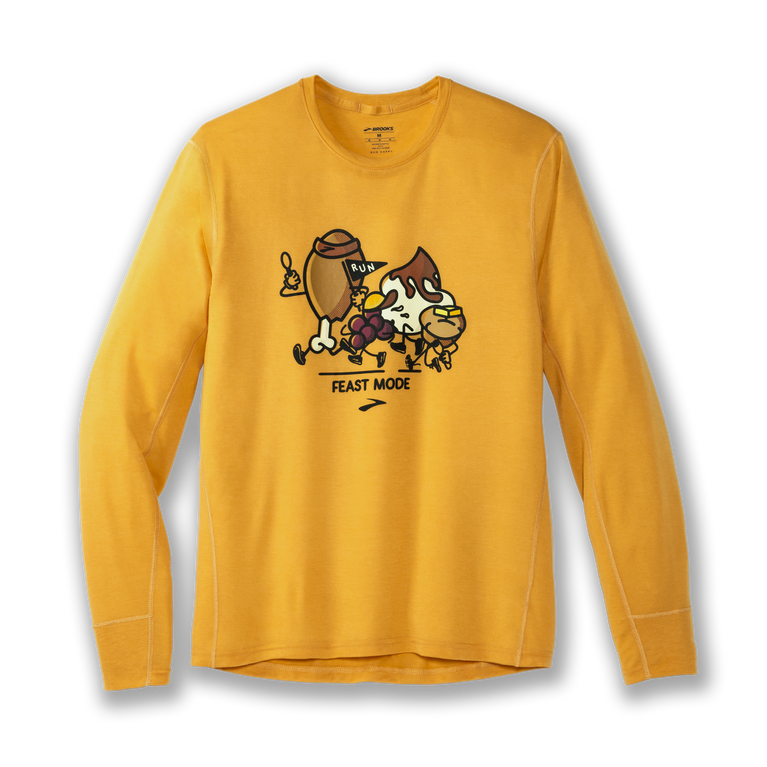 Brooks Trot Happy Distance Graphic Ls מצב זעפרן-סעודה