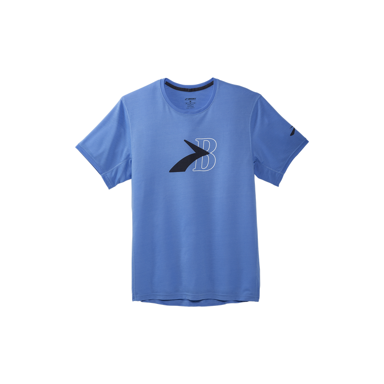 מרחק נחלים גרפי שרוול קצר חי כחול עף ב