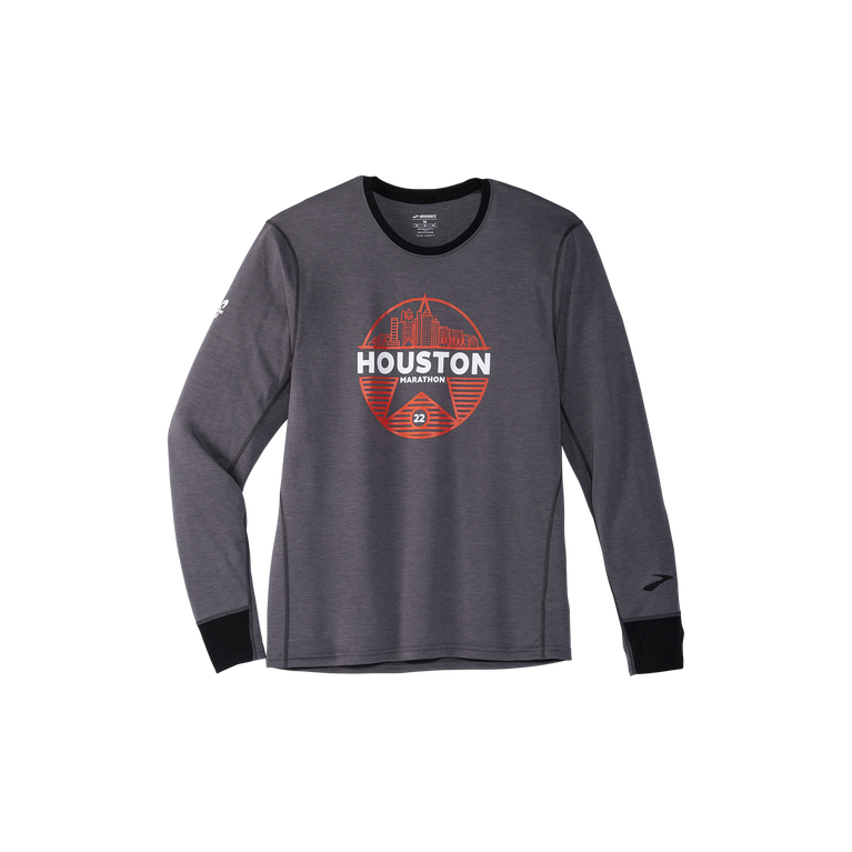 Brooks Houston22 Distance Graphic Ls Shadow Grey-26.2 Star