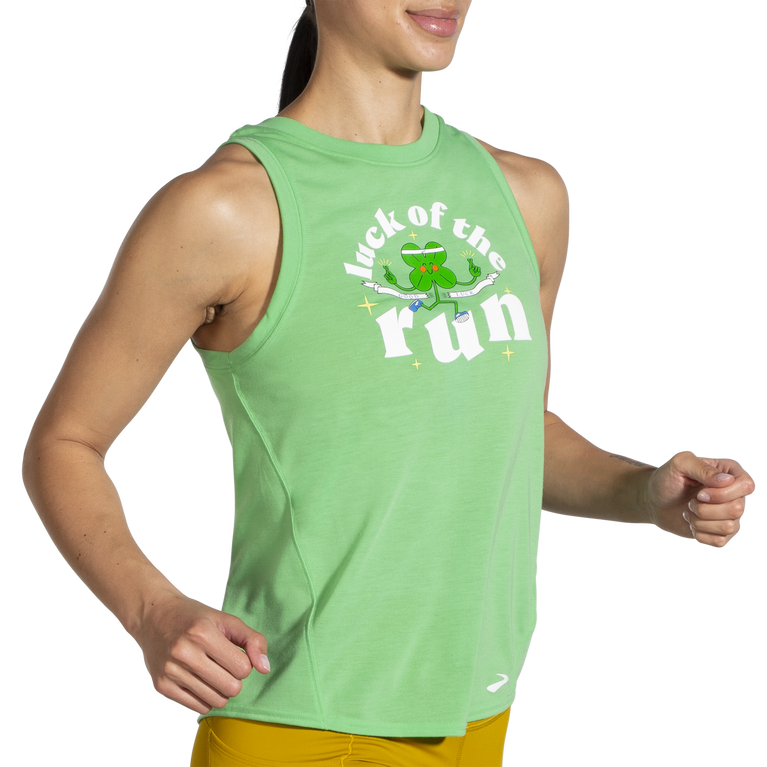 Brooks מרחק גרפי טנק הת'ר מנטה-מזל של הריצה