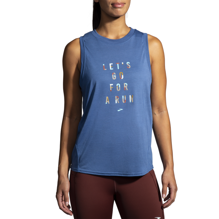 Brooks מרחק גרפיקה טנק כחול אפר-בוא נלך