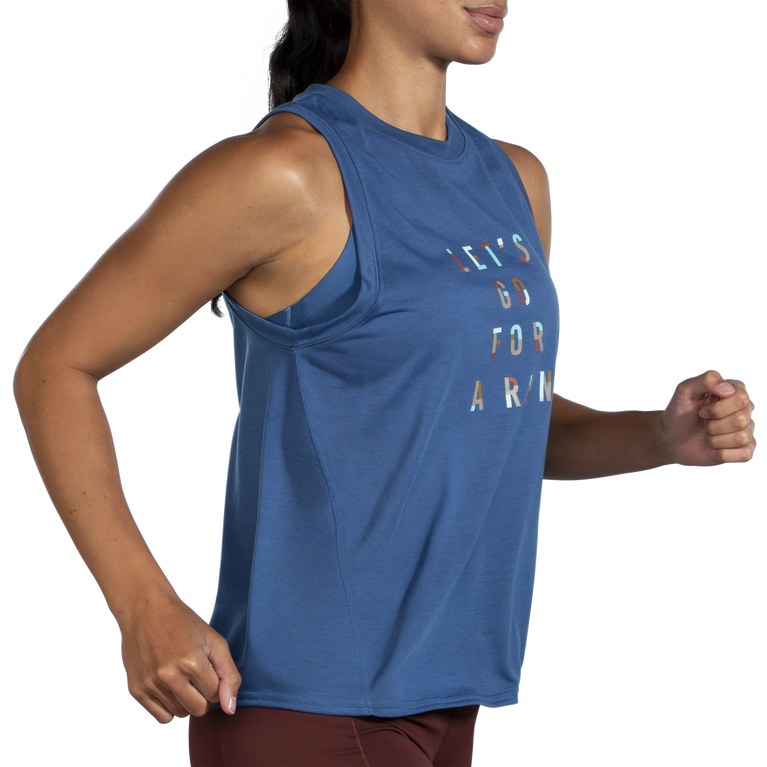 Brooks מרחק גרפיקה טנק כחול אפר-בוא נלך