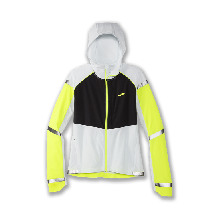 Brooks Carbonite Jacket נשים קפוא אפור-שחור-חיי לילה