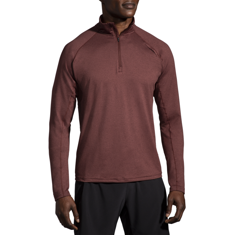 Brooks Dash 1/2 Zip Heather Run צימוק