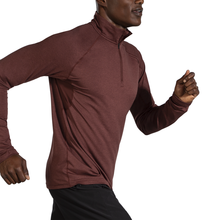 Brooks Dash 1/2 Zip Heather Run צימוק