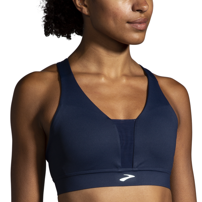 Brooks Drive Plunge Run חזייה נייבי-קרח כחול-שרוף זית