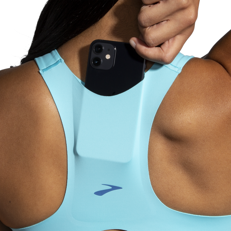 Brooks Drive חזיית ריצת 3 כיסים חיה צהבהב