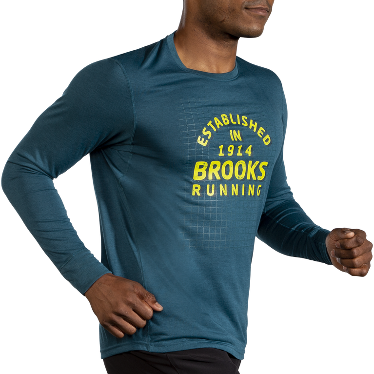 Brooks מרחק גרפי שרוול ארוך אברש אלפיני-brooks ריצה