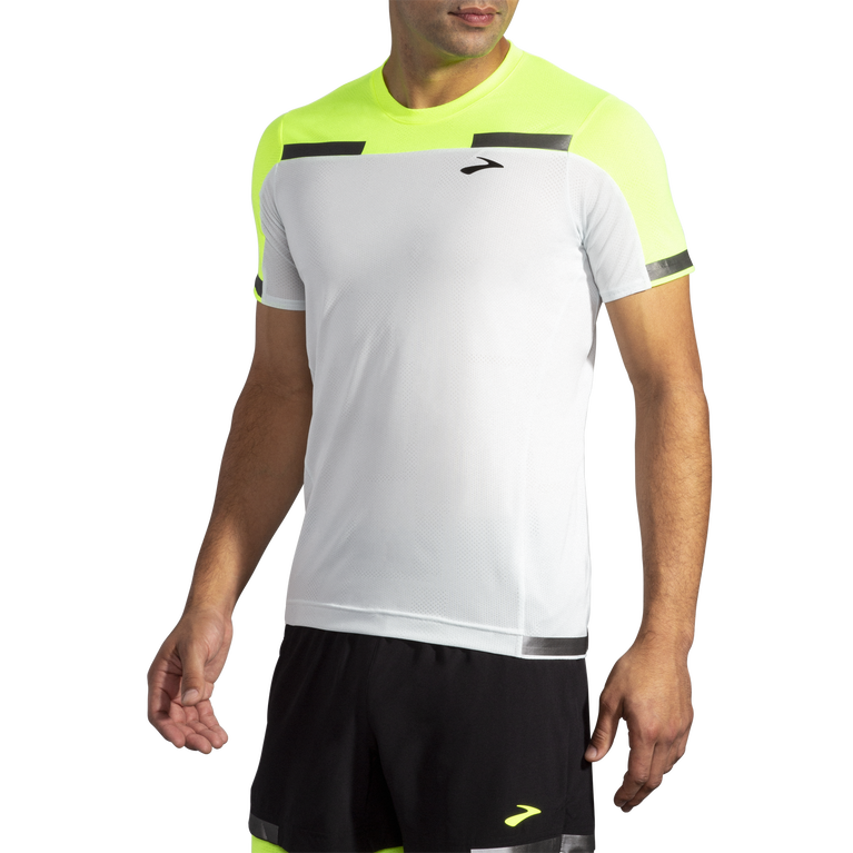 ברוקס קרבוניט שרוול קצר אפור קרח-ג'קארד חיי לילה