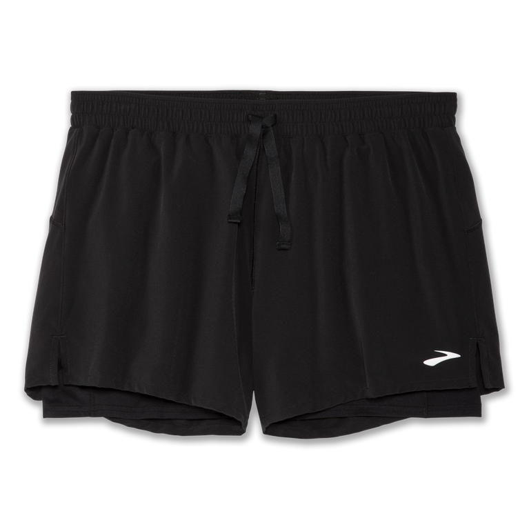 Brooks Moment 5 אינץ' 2 ב-1 קצר שחור