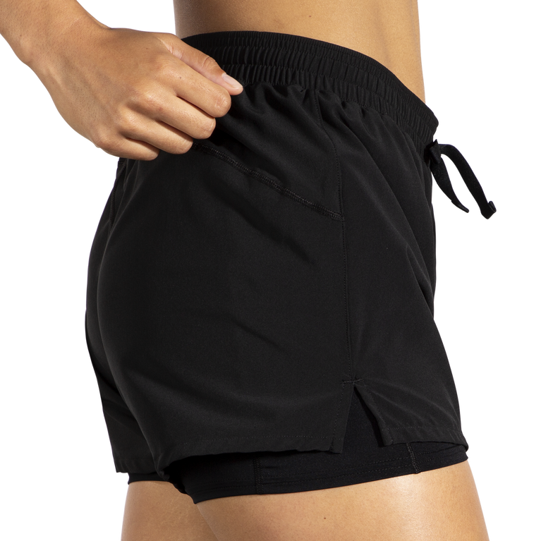 Brooks Moment 5 אינץ' 2 ב-1 קצר שחור